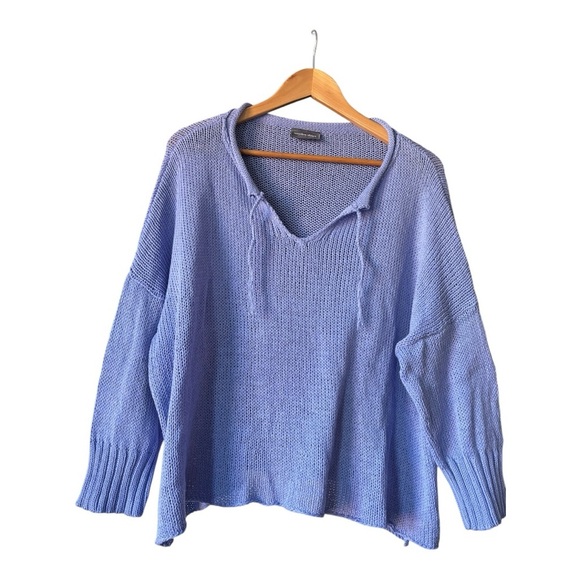 Wooden Ships V Neck slouchy Cotton Knit Sweater Size S/M - Picture 8 of 9